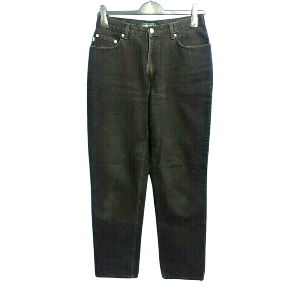 VTG Ralph Polo LAUREN JEANS CO Classic STRAIGHT LEG High-Rise BLACK DENIM sz 10